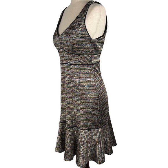 Like new! Donna Morgan Metallic Knit Fit & Flare Dress – Size 2 - Picture 2 of 12